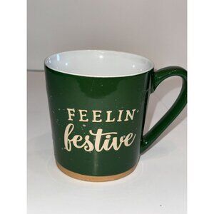 Feelin Festive Delilah Jane Green Ceramic Mug 3.75" Tall Dishwasher & Microwave